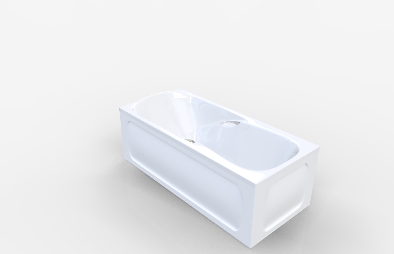 Акриловая ванна 1Marka Калипсо/Calypso 170х75 с ручками хром (комплект) в 3D