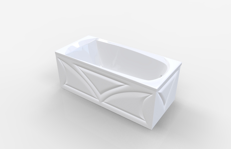 Акриловая ванна 1Marka Elegance 120х70 (комплект) в 3D