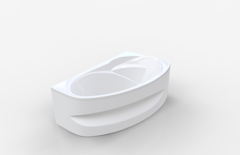 Акриловая ванна MarkaOne Джулианна/Julianna 170х100 L (комплект) в 3D