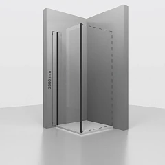 Душевая боковая стенка RGW Z-050-3B 90*200 профиль черный