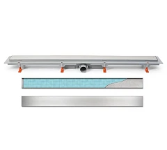 Душевой лоток MCH/Veconi Klasik/Floor V750K с основой под плитку боковой выпуск хром