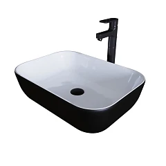 Накладная раковина Grossman Color GR-4041BW 46*32 черная/белая