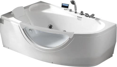 Гидромассажная ванна Gemy G9046 K L 161х96 со стеклянной стенкой