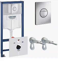 Система инсталляции для унитазов Grohe Rapid SL 38813001 клавиша смыва глянцевый хром