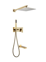 Душевая система ABBER Daheim AF8217G скрытого монтажа с изливом, золото матовое