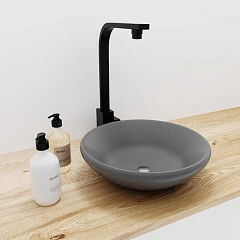 Накладная раковина Uperwood Respect Sfera 40*40 бетон графит