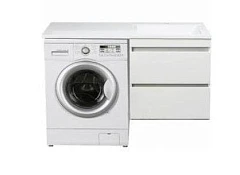 Тумба с раковиной Style Line Даллас 120 R Люкс подвесная белая эмаль под стиральную машину