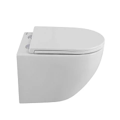 Подвесной унитаз BelBagno Uno 36*49 безободковый с крышкой-сиденьем микролифт