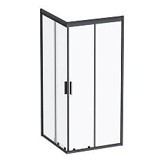 Душевой уголок AM.PM Gem Square 90*90*200 профиль черный матовый без поддона