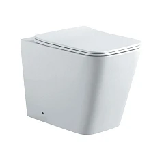 Приставной унитаз Aquatek Либра New AQ1908N-00 35,5*54 безободковый с крышкой-сиденьем микролифт Slim