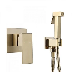 Гигиенический душ со смесителем ABBER Daheim AF8225G скрытый монтаж матовое золото 