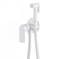 Гигиенический душ со смесителем ABBER Weiss Insel AF8025W скрытый монтаж белый матовый