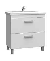 Тумба с раковиной Vigo Nova 80 белая глянцевая, 2 ящика