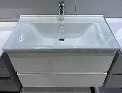 Тумба с раковиной Onika Эвада 80 белый глянец