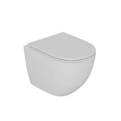 Подвесной унитаз DQ Matrix DT1396016 37*49 безободковый с крышкой-сиденьем микролифт белый