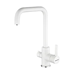 Смеситель Paulmark Logas Lo213021-431TW для кухни с функцией подключения фильтра белый матовый