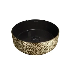 Накладная раковина Grossman Color GR-5010GBL 35,5*35,5 золото/черная