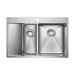 Кухонная мойка Paulmark Union PM537851-BSR 78*51 с крылом сталь