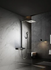 Душевая стойка Vincea Inspire VSFS-3I13TMB с термостатом и изливом черный матовый