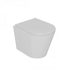 Подвесной унитаз DQ Venice DT1026516 35,5*51,5 безободковый Торнадо с крышкой-сиденьем микролифт белый