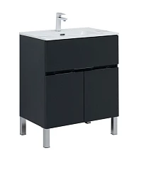 Тумба под раковину Aquanet Алвита New 70 1 ящик, 2 дверцы, антрацит
