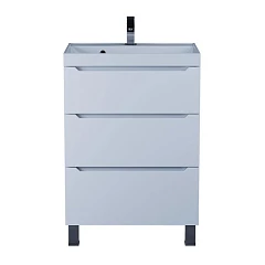 Тумба с раковиной Uperwood Tanos 60 белая, напольная, 3 ящика