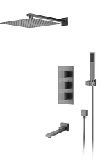 Душевой комплект DQ Bayern Liszt DA2515606A04 с термостатом и изливом серый графит