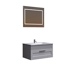 Комплект мебели SanVit Турин-1 75 белый глянец/на выбор, цвет ручки никель/на выбор