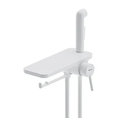 Гигиенический душ со смесителем Damixa Jupiter 773500200 скрытый монтаж с полочкой белый матовый