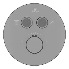 Термостат Vincea VSCV-322T-MGM для душа на 2 выхода вороненая сталь скрытый монтаж
