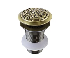 Донный клапан для раковины Bronze DE Luxe 21989/1 clik-clak без перелива бронза орнамент