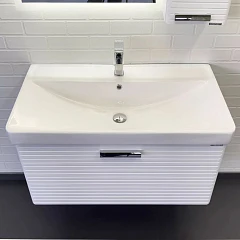 Тумба с раковиной Comforty Танжер 90П  белый матовый (раковина Comforty 4490)