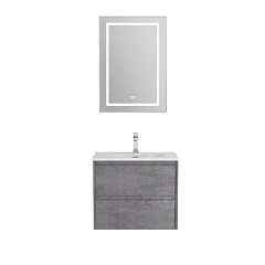 Комплект мебели BelBagno Kraft 39 60 подвесной Cemento Grigio (раковина BB-8099-3-60)