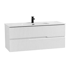 Тумба с раковиной Cezares DUET-N 120 Bianco Lucido с двумя ящиками (раковина CZR-8095-120)