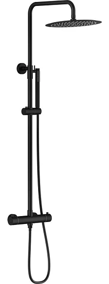 Душевая стойка Knotlor Eclipse SS-24/BL с термостатом черная матовая