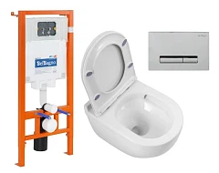 Комплект инсталляции BelBagno BB002-80 с кнопкой смыва BB019-GV-CHROME BB017CH-TOR+BB870SC