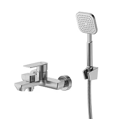 Смеситель Milardo Maze MAZBN00M02 для ванны и душа с душевыми аксессуарами сатин