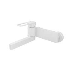 Смеситель Iddis Slide SLIWT00i02WA для ванны и душа со складным изливом белый матовый без душевых аксессуаров