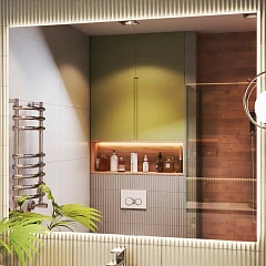 Зеркало Vigo Quadro Comfort 120*100 с интерьерной led-подсветкой и подогревом