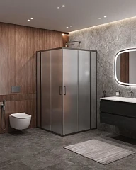 Душевой уголок Cezares Molveno MOLVENO-A-22-90+20-P-GM 110*110*195 стекло рифленое профиль оружейная сталь без поддона