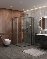 Душевой уголок Cezares Molveno MOLVENO-A-22-100+20-C-GM-IV 120*120*195 профиль оружейная сталь без поддона