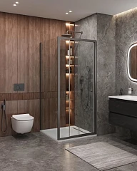 Душевой уголок Cezares Molveno MOLVENO-AF-31-90-C-GM-IV 90*90*195 профиль оружейная сталь без поддона