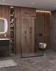 Душевой уголок Cezares Molveno MOLVENO-AH-12-160/90-C-GM-IV 160*90*195 профиль оружейная сталь без поддона