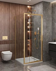 Душевой уголок Cezares Molveno MOLVENO-AHF-31-100/90-C-BORO-IV 100*90*195 профиль брашированное золото без поддона