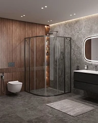 Душевой уголок Cezares Molveno MOLVENO-R-22-90+20-C-GM-IV 110*110*195 профиль оружейная сталь без поддона