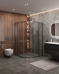 Душевой уголок Cezares Molveno MOLVENO-R-11-90+30-C-GM-IV 120*120*195 профиль оружейная сталь без поддона