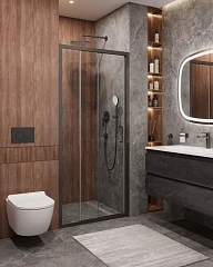 Душевая дверь в нишу Cezares Molveno MOLVENO-BF-3-100-C-GM-IV 100*195 профиль оружейная сталь L/R без поддона