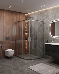 Душевой уголок Cezares Molveno MOLVENO-RH-2-120/100-C-GM-IV 120*100*195 профиль оружейная сталь без поддона