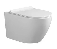 Подвесной унитаз Ceruttispa Clio Aria Tornado 35,5*52 безободковый с крышкой-сиденьем микролифт Slim
