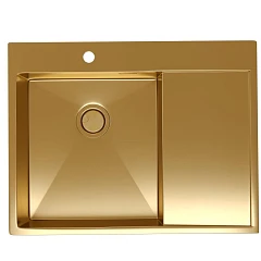 Кухонная мойка Санприз Averno SZ2365GD 65*50 с крылом брашированное золото